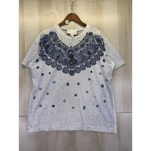 Vintage 1990s Mania No Made In USA Western Beaded Splatter Print Shirt-7999